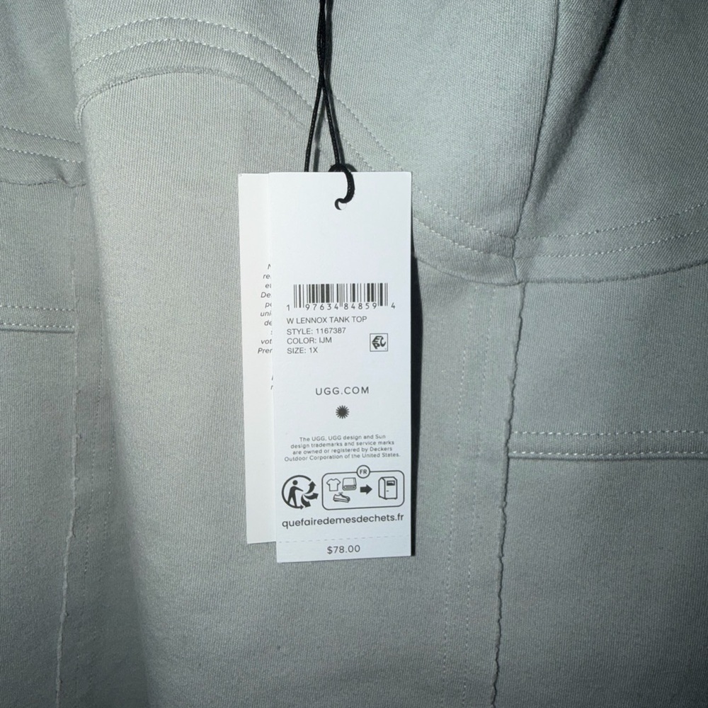UGG W Lennox Tank Top | Size 1X | Gray | NWT - Picture 7 of 9